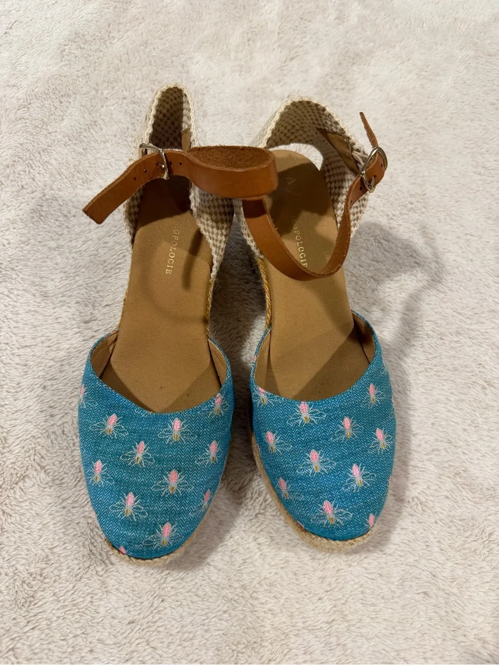 anthropologie critter wedge sandals size 7-7.5